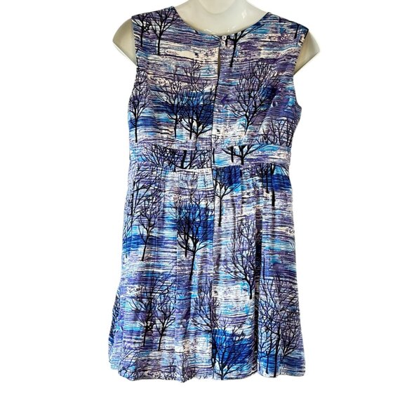 Emily and Fin Lucy Dress Blue Wind Trees Print Side Pockets Fit and Flare 1X - Picture 5 of 10